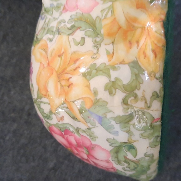 Vintage chintz cottagecore floral print decoupage cat figurine - Picture 6 of 9